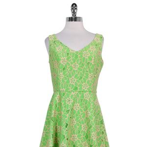 Lilly Pulitzer Green and Pink Printed dress SZ 10